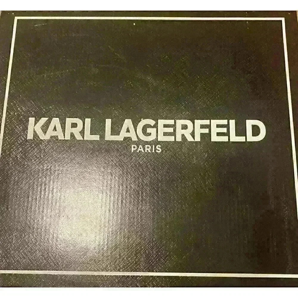 ❤️KARL LAGERFELD PARIS NIB Pepper Rhinestone Curb Link Combat Boots size 5 Black - Picture 7 of 8